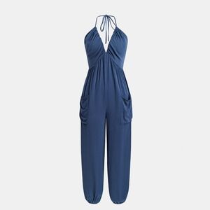 Loovkis Luvani Plunge Halter Jumpsuit